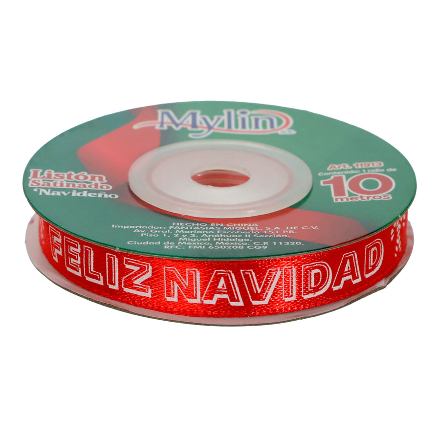 Art.11913 Listón Satín Navidad 10mm 10m