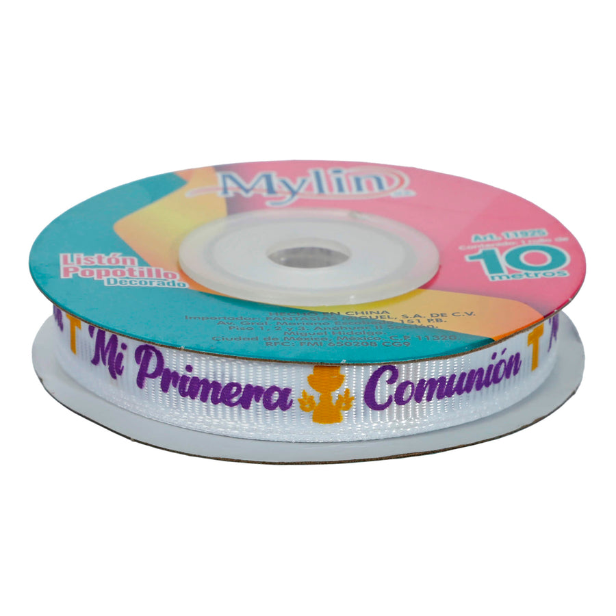 Art.11925 Listón Popotillo 1ra Comunión 10mm 10m