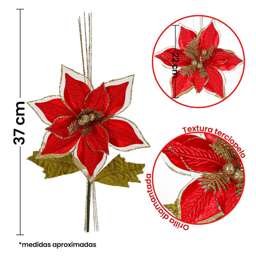 Art.1218 Vara Nochebuena 37cm 1pz