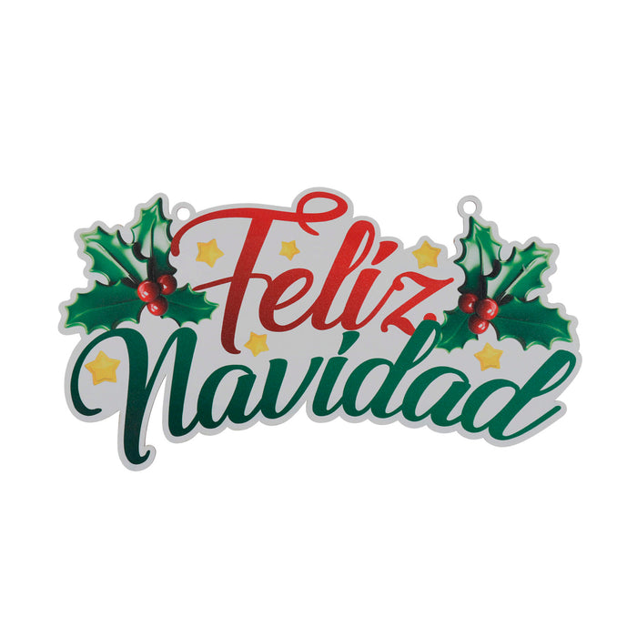 Art.12233 Letrero Feliz Navidad 13.5x25cm 1pz
