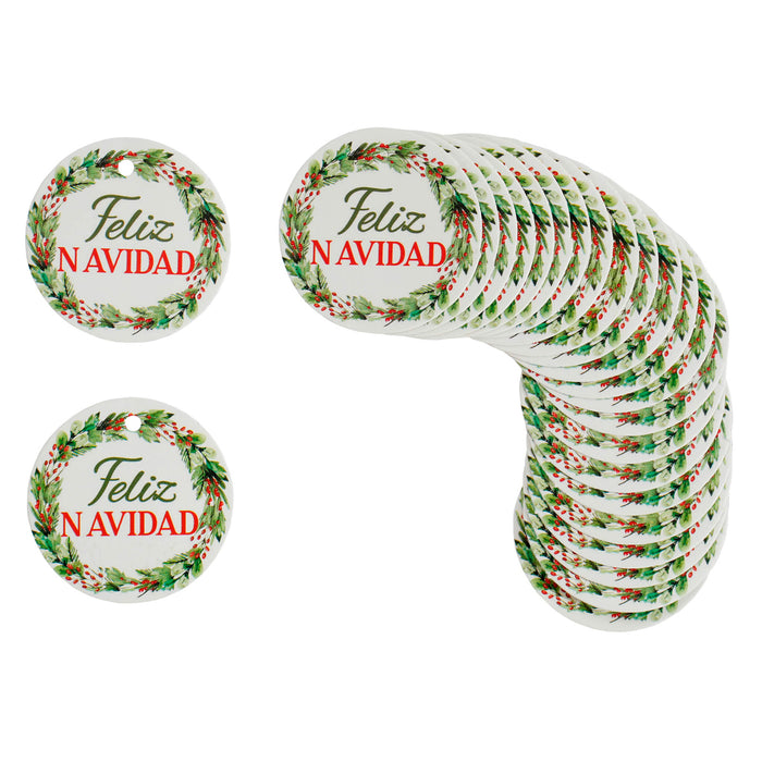 Art.12393 Tarjeta Feliz Navidad 4x4cm 24pz