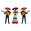 Fantasías Miguel Art.12403 Adorno Mariachis 59x34cm 3pz Multi-Color