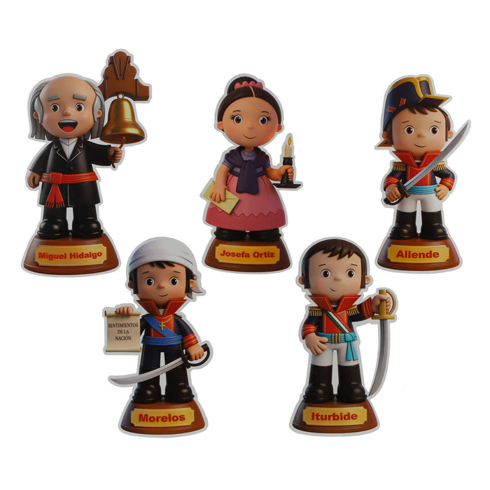 Art.13090 Personajes Independencia 34x20cm (aprox) 5pz