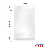 Art.1451 Bolsa Celofán con Adhesivo 15x12+5cm 100pz