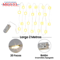 Art.1660 Serie Con 20 Leds Con Baterías 2m 1pz
