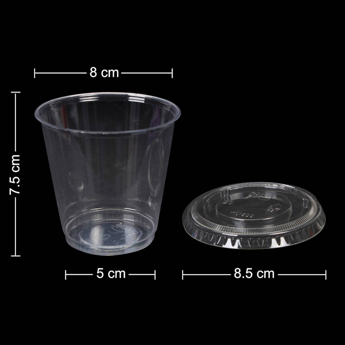 Art.2222 Vaso Con Tapa aprox 200ml 8x7.5cm 12pz