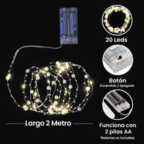 Art.2615 Serie Con Perlas 20 Leds (7mm) Aprox 2m