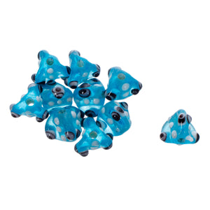 Art.2703 Cuenta Cristal Triangular Tipo Murano Con Ojito 6mm 10pz