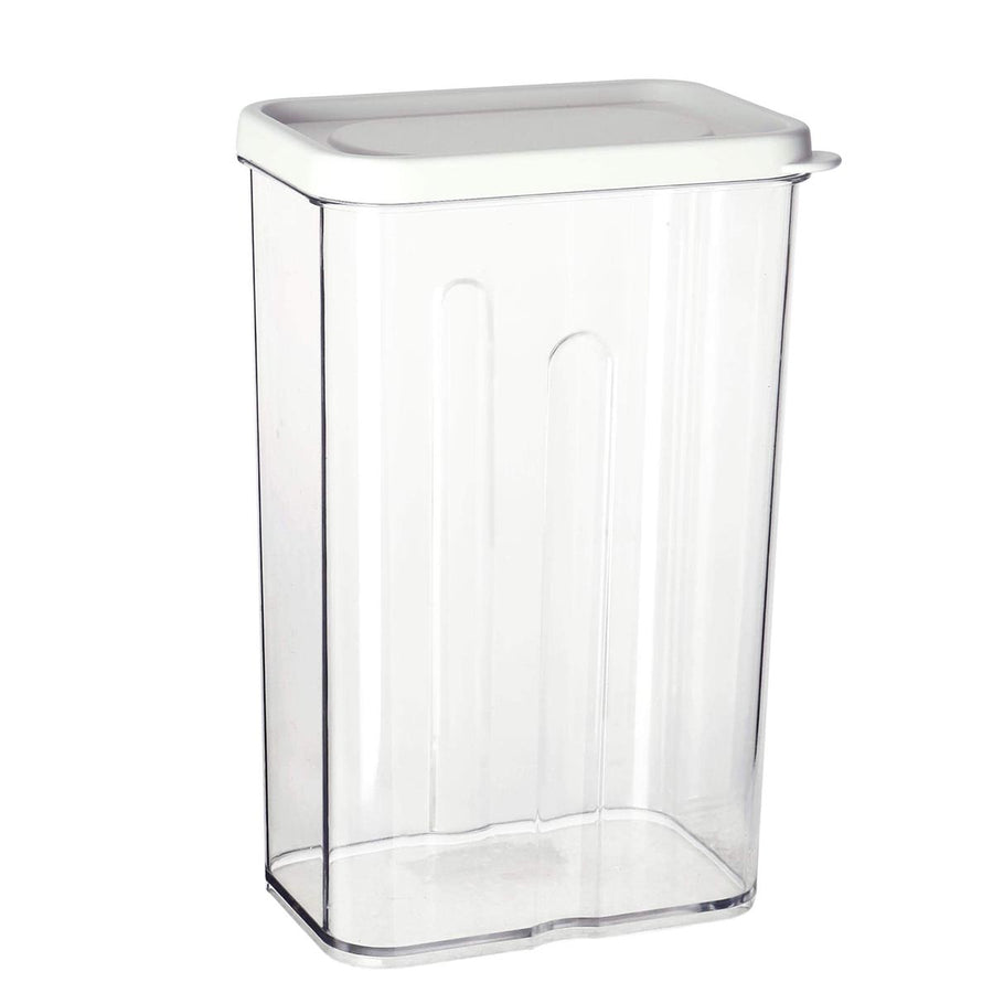 Art.3393 Bote De Plástico Rectangular Con Tapa Mediano 1.250L 19x12x8cm 1pz