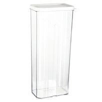 Art.3414 Bote De Plástico Rectangular Con Tapa Grande 1.850L 28x12x8cm 1pz