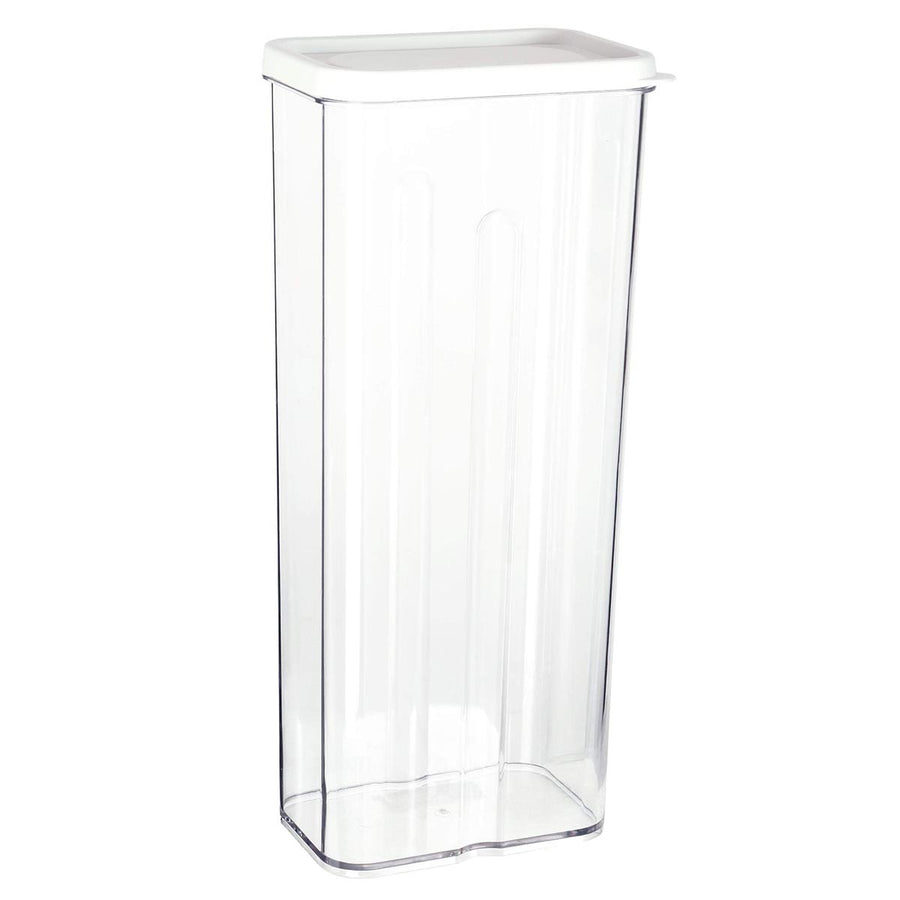 Art.3414 Bote De Plástico Rectangular Con Tapa Grande 1.850L 28x12x8cm 1pz