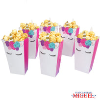 Art.3859 Caja Para Palomitas Unicornio 16x7.5x5cm 6pz