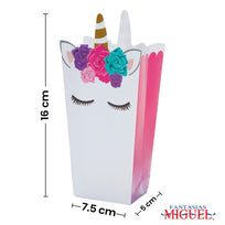 Art.3859 Caja Para Palomitas Unicornio 16x7.5x5cm 6pz