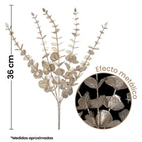 Art.4719 Ramo De Eucalipto Metálico 36cm 1pz