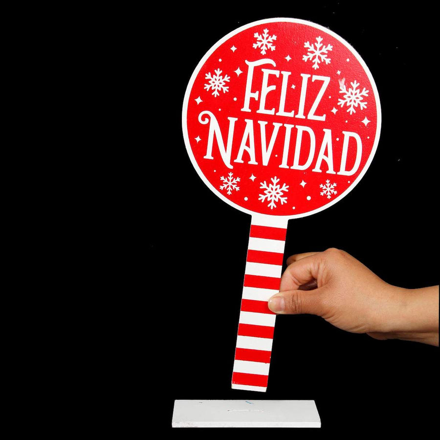 Art.5207 Letrero Navidad Con Base De Color 30x16x5cm 1pz