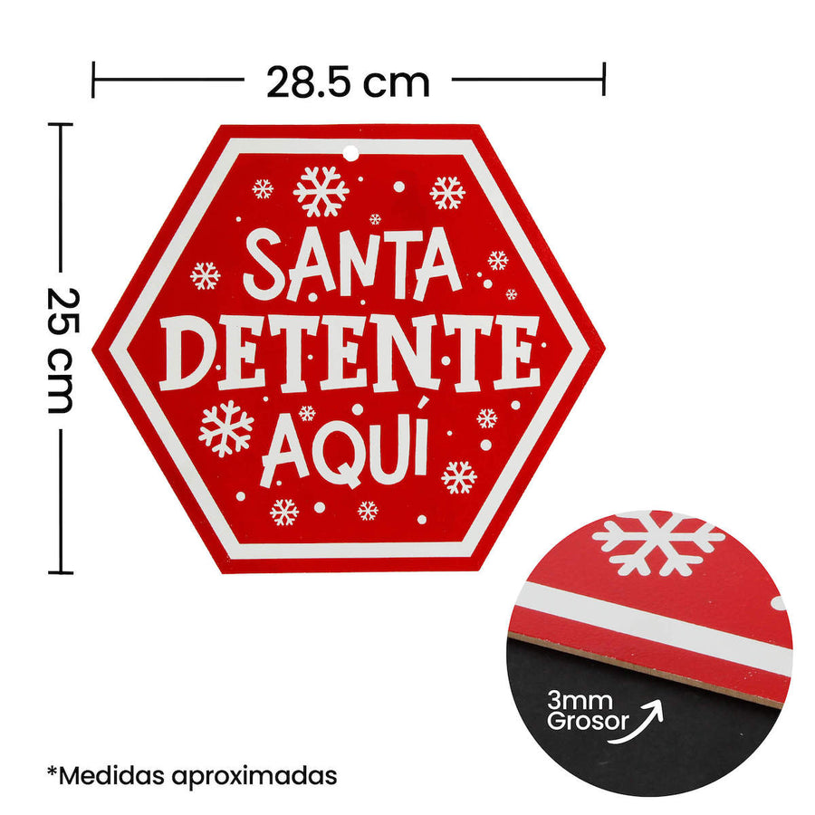 Art.5264 Letrero Santa Detente Grande 30x34.5cm 1pz