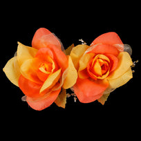 Art.5783 Bush Rosas Con Organza X6 34.5cm 1pz