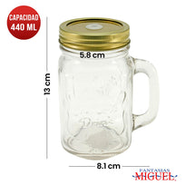 Art.6066 Frasco Con Agarradera Tapa Con Hoyo 440ml 13x10.5x8.5cm 1pz
