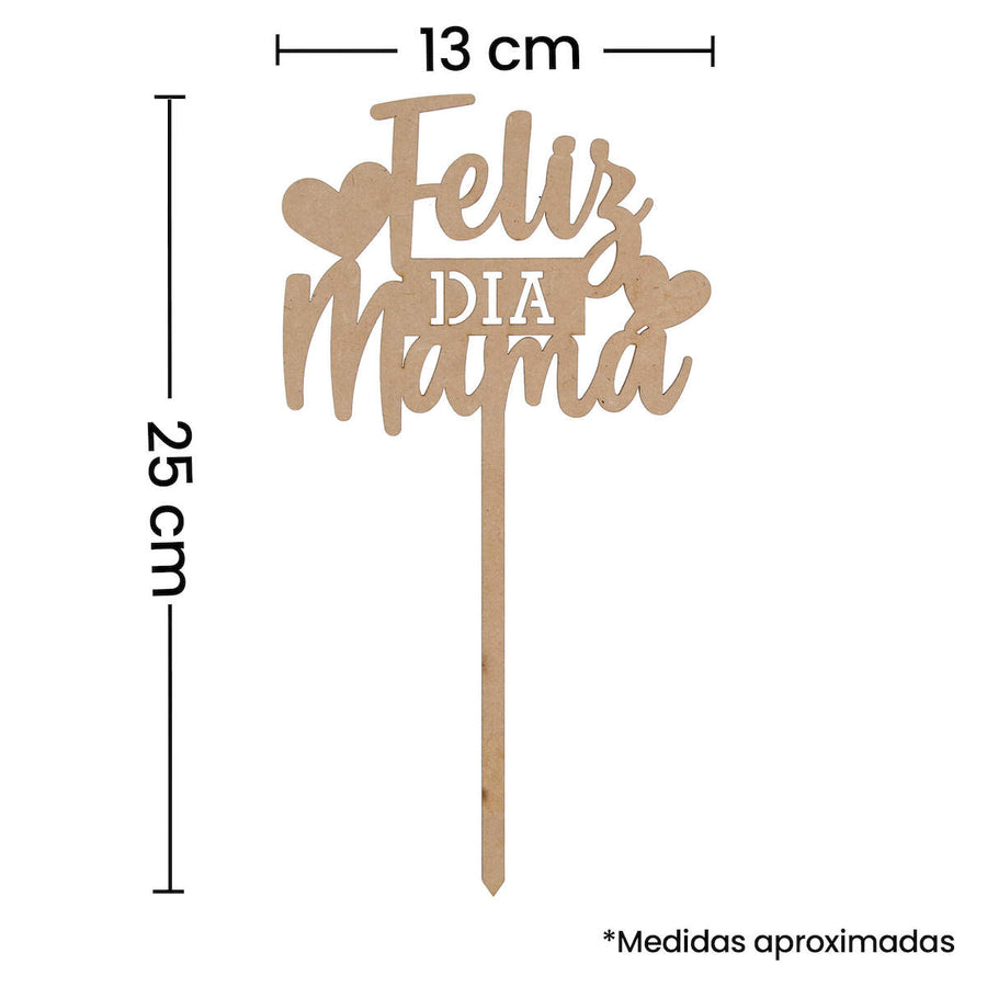 Art.6085 Pick Feliz Día Mamá 25x13cm 1pz