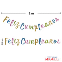 Art.6538 Guía Feliz Cumpleaños 20cm 3m 1pz