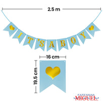 Art.6550 Guía Baby Shower x9 19.5x16cm 2.5m 1pz