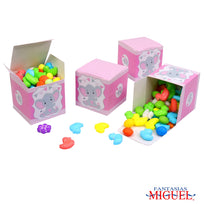 Art.6617 Caja cubo Elefante 5x5cm 4pz