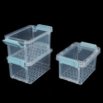 Art.7039 Cajas Apilables De Plástico Con Broche En Los Lados 18.5x12.2x8.5cm 3pz