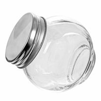Art.8195 Frasco De Vidrio Con Tapa Metálica Aprox 180ml 8x8x6cm 1pz