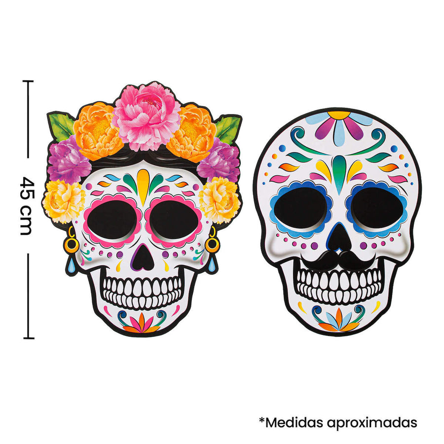 Art.8294 Adorno Calavera 45x35cm 2pz