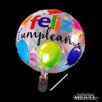 Art.8425 Globo Impreso Feliz Cumpleaños 46cm 1pz