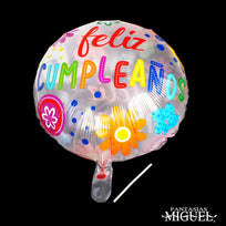 Art.8440 Globo Impreso Feliz Cumpleaños 46cm 1pz