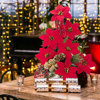Art.8675 Flor Nochebuena Terciopelo x7 44cm 1pz