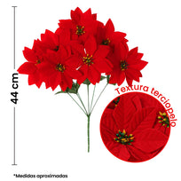 Art.8675 Flor Nochebuena Terciopelo x7 44cm 1pz