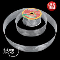 Art.8726 Listón Metalizado Fino 6.4cm 15m 1pz