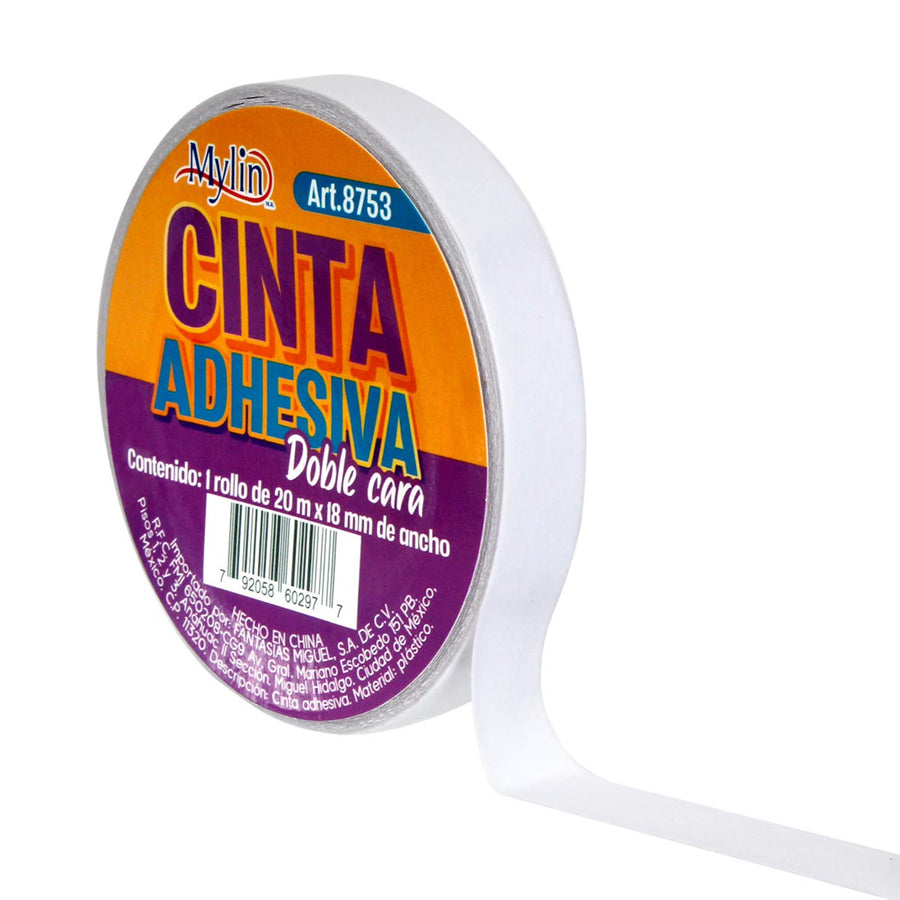 Art.8753 Cinta Adhesiva Doble Cara Papel 18mm 20m