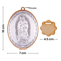 Art.8850 Medalla Virgen De Madera Con Repujado 10x7x4.5cm 1pz