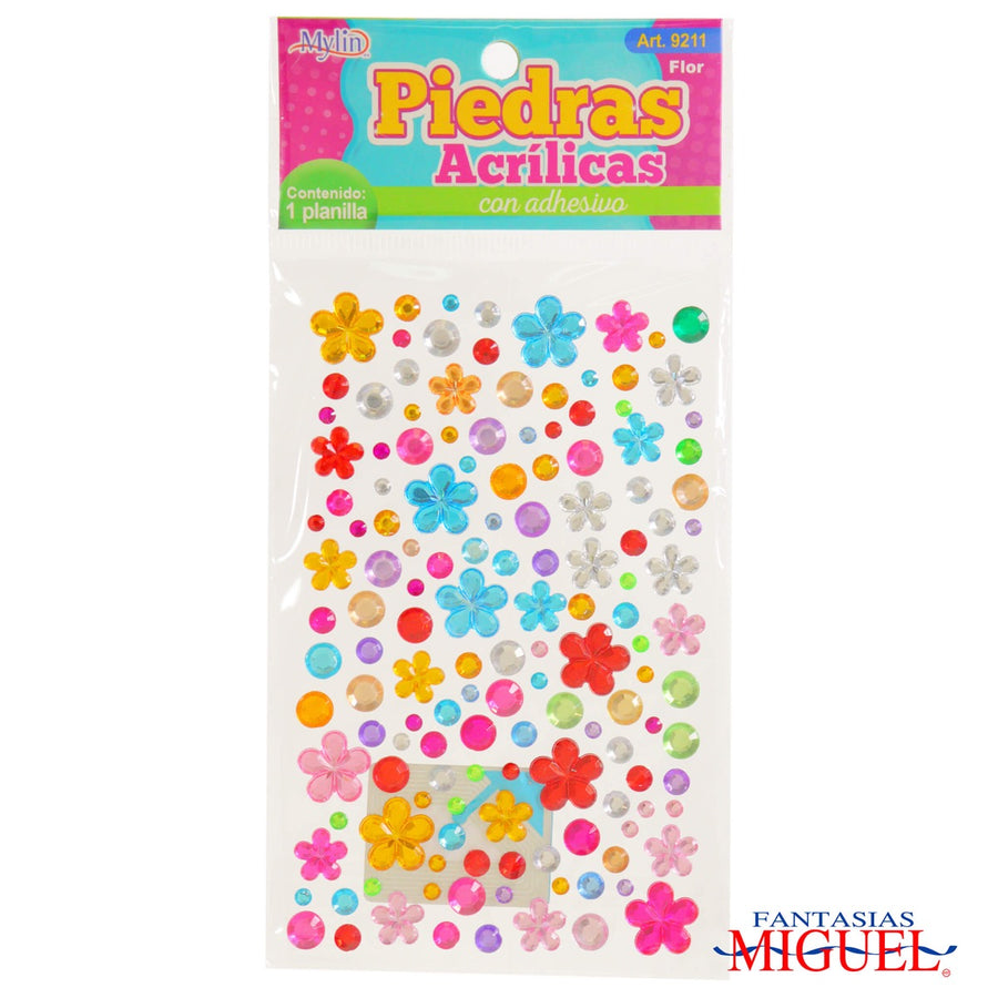 Art.9211 Piedra Acrílica Con Adhesivo Varios (aprox 150pz) 1 Planilla