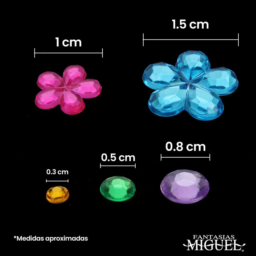 Art.9211 Piedra Acrílica Con Adhesivo Varios (aprox 150pz) 1 Planilla