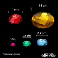 Art.9213 Piedra Acrílica Con Adhesivo Varios (aprox 115pz) 1 Planilla