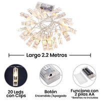 Art.950 Serie Clips Led x20 2.2m 1pz