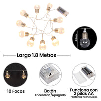 Art.954 Serie Focos Leds Decorativa x10 1.8m 1pz