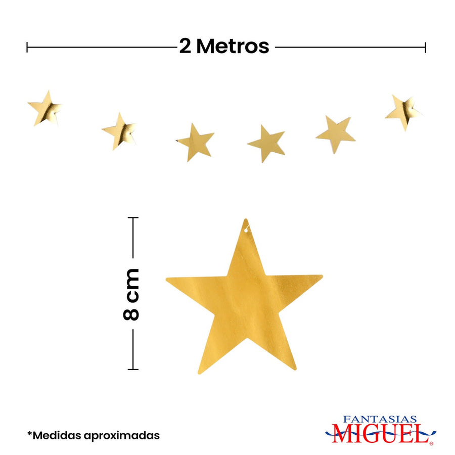 Art.9630 Guía Estrella Lentejuela 8x8cm 2m 1pz