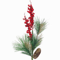 Art.9851 Vara Piña/Cerezas/Pino Diamantado 41cm 1pz