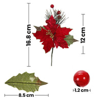 Art.9859 Pick Nochebuena Terciopelo 16cm 1pz