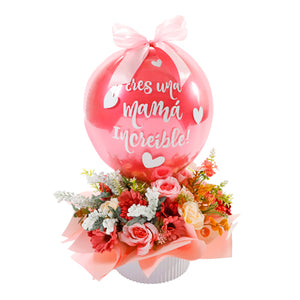 Centro De Mesa Con Globo Para Mama