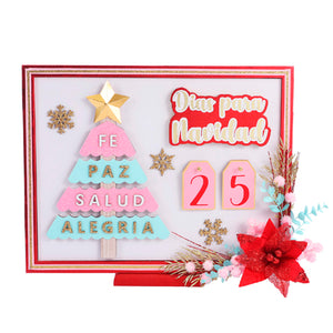 Calendario Navideño Rosa-Rojo
