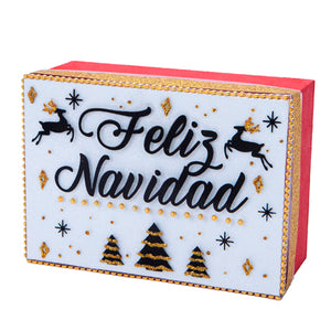 Caja Navideña Con Renos