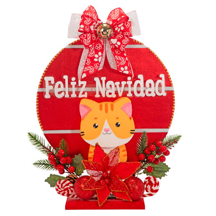 Adorno Esfera Navideña Con Gatito