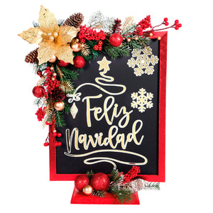 Marco Feliz Navidad Oro/Rojo