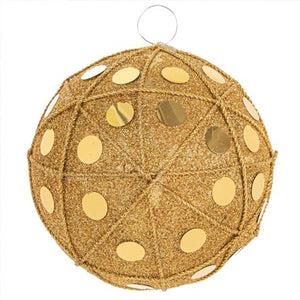 Esfera Dorada Con Cordón Y Lentejuela